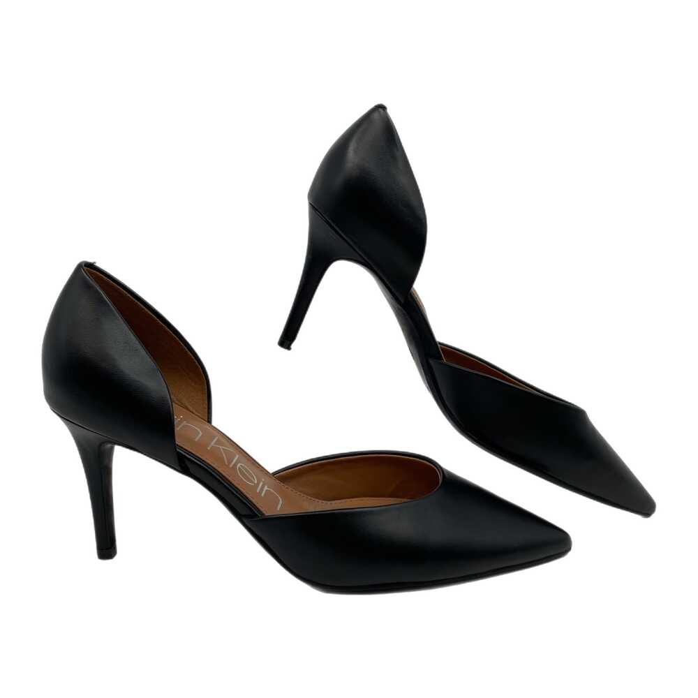 Calvin Klein Black Faux Leather Stiletto Heels | Size 11